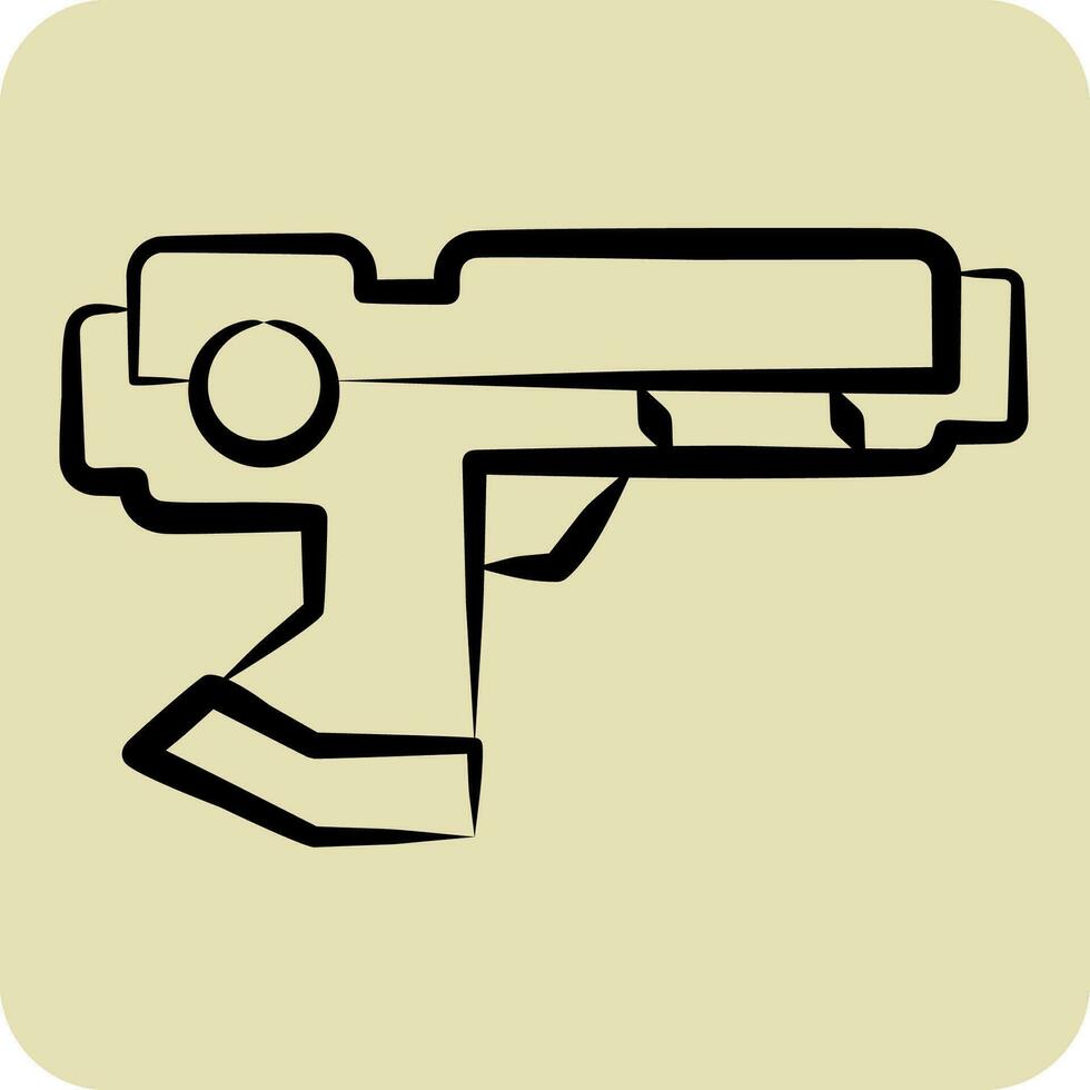 Icon Hi-Tech Weapons. related to Future Technology symbol. hand drawn style. simple design editable. simple illustration vector