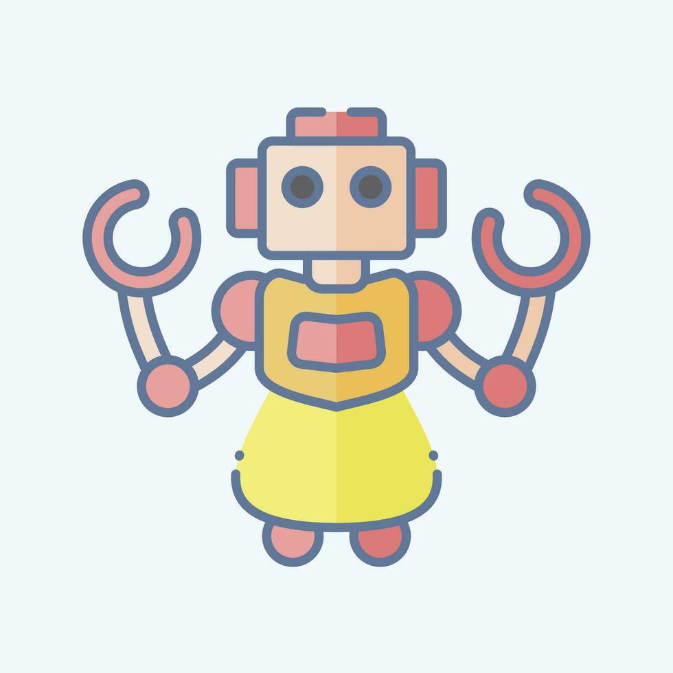 icono personal robot. relacionado a futuro tecnología símbolo. garabatear estilo. sencillo diseño editable. sencillo ilustración vector