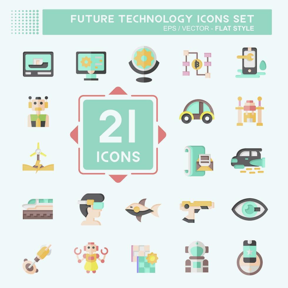 Icon Set Future Technology. related to Education symbol. flat style. simple design editable. simple illustration vector