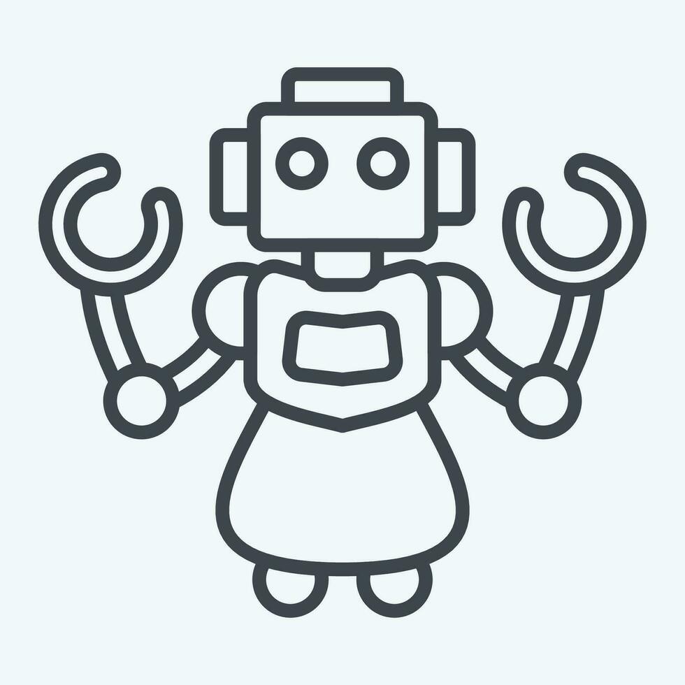 Icon Personal Robot. related to Future Technology symbol. line style. simple design editable. simple illustration vector