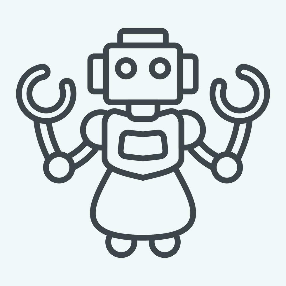 Icon Personal Robot. related to Future Technology symbol. line style. simple design editable. simple illustration vector