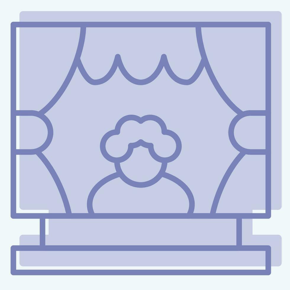 Icon Performance. related to Theatre Gradient symbol. two tone style. simple design editable. simple illustration vector