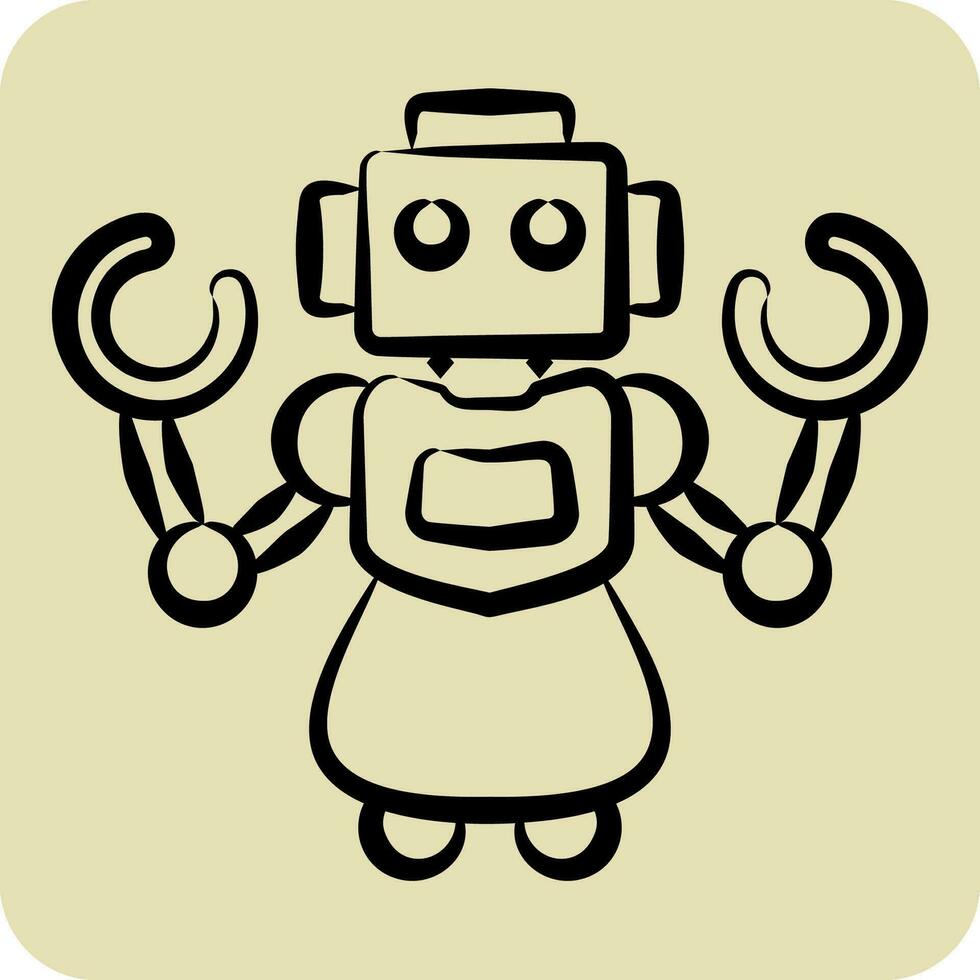 Icon Personal Robot. related to Future Technology symbol. hand drawn style. simple design editable. simple illustration vector