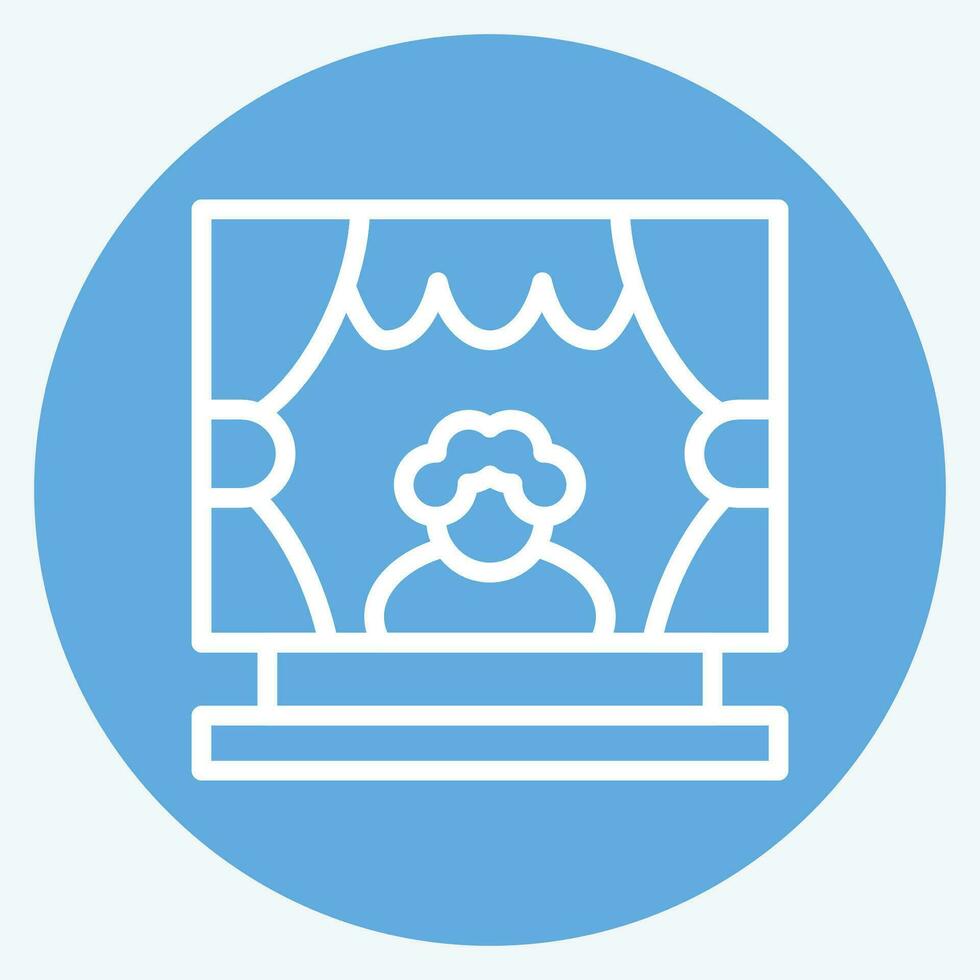 Icon Performance. related to Theatre Gradient symbol. blue eyes style. simple design editable. simple illustration vector