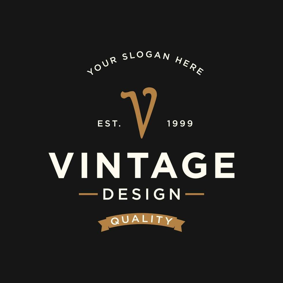 Logo design typography vintage retro badge for business , clothing , barber , restaurant and bar. vector