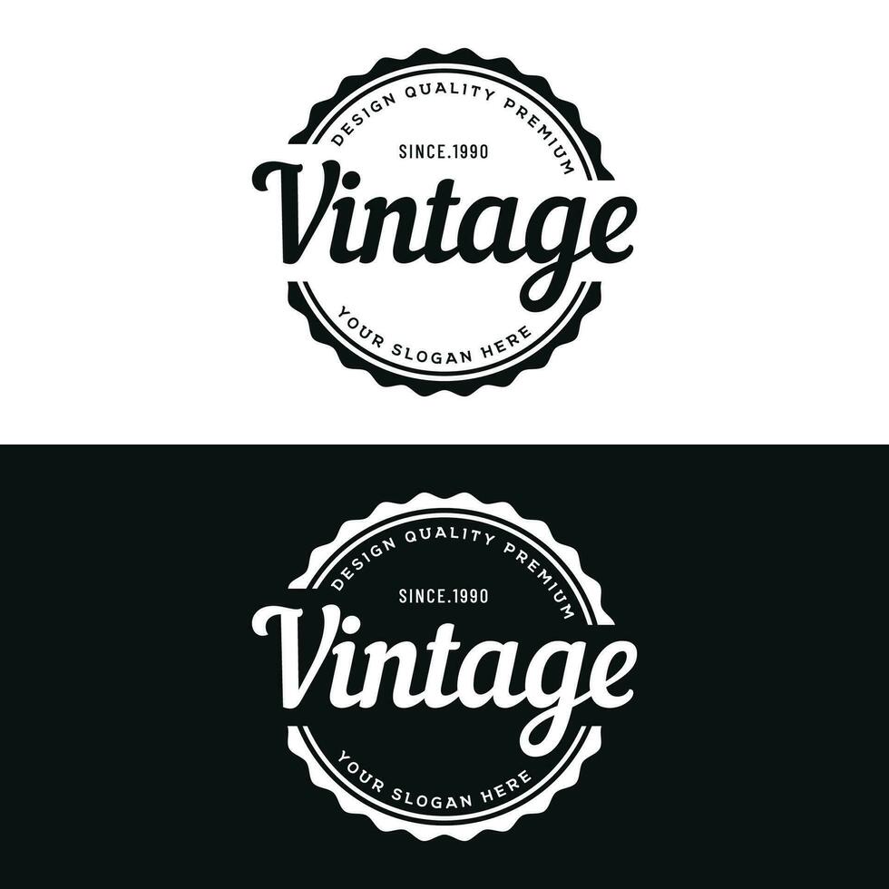 Logo design typography vintage retro badge for business , clothing , barber , restaurant and bar. vector