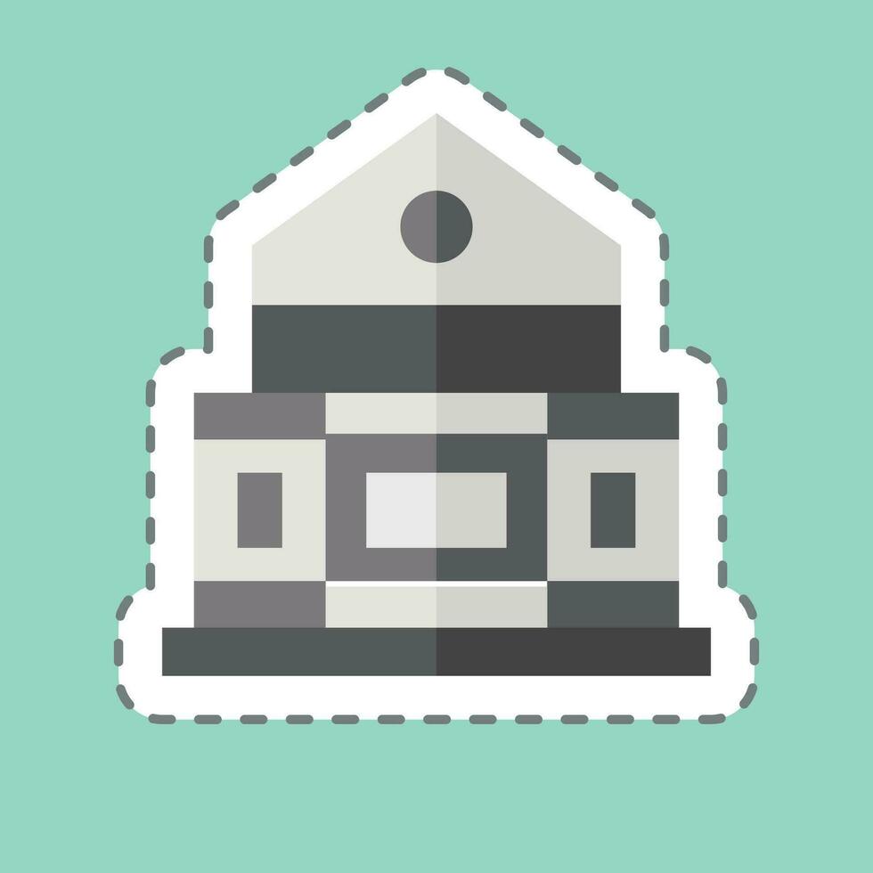 Sticker line cut Theatre. related to Theatre Gradient symbol. simple design editable. simple illustration vector