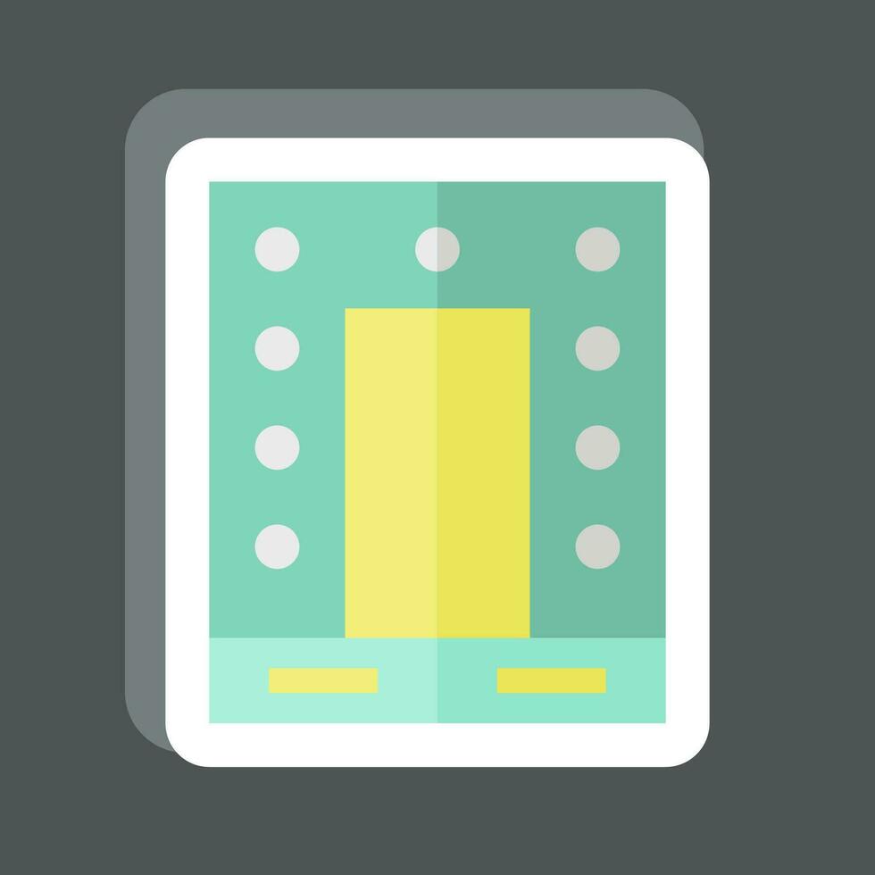 Sticker Mirror. related to Theatre Gradient symbol. simple design editable. simple illustration vector