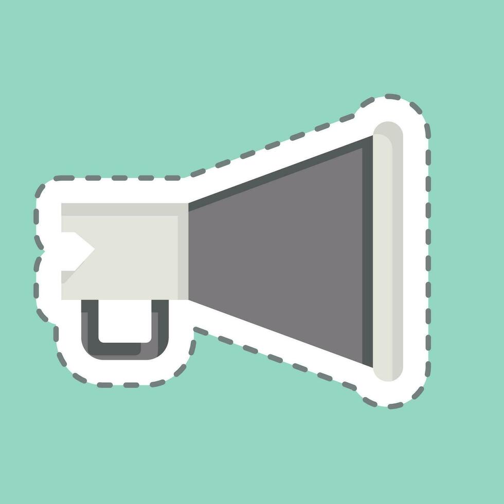 Sticker line cut Megaphone. related to Theatre Gradient symbol. simple design editable. simple illustration vector