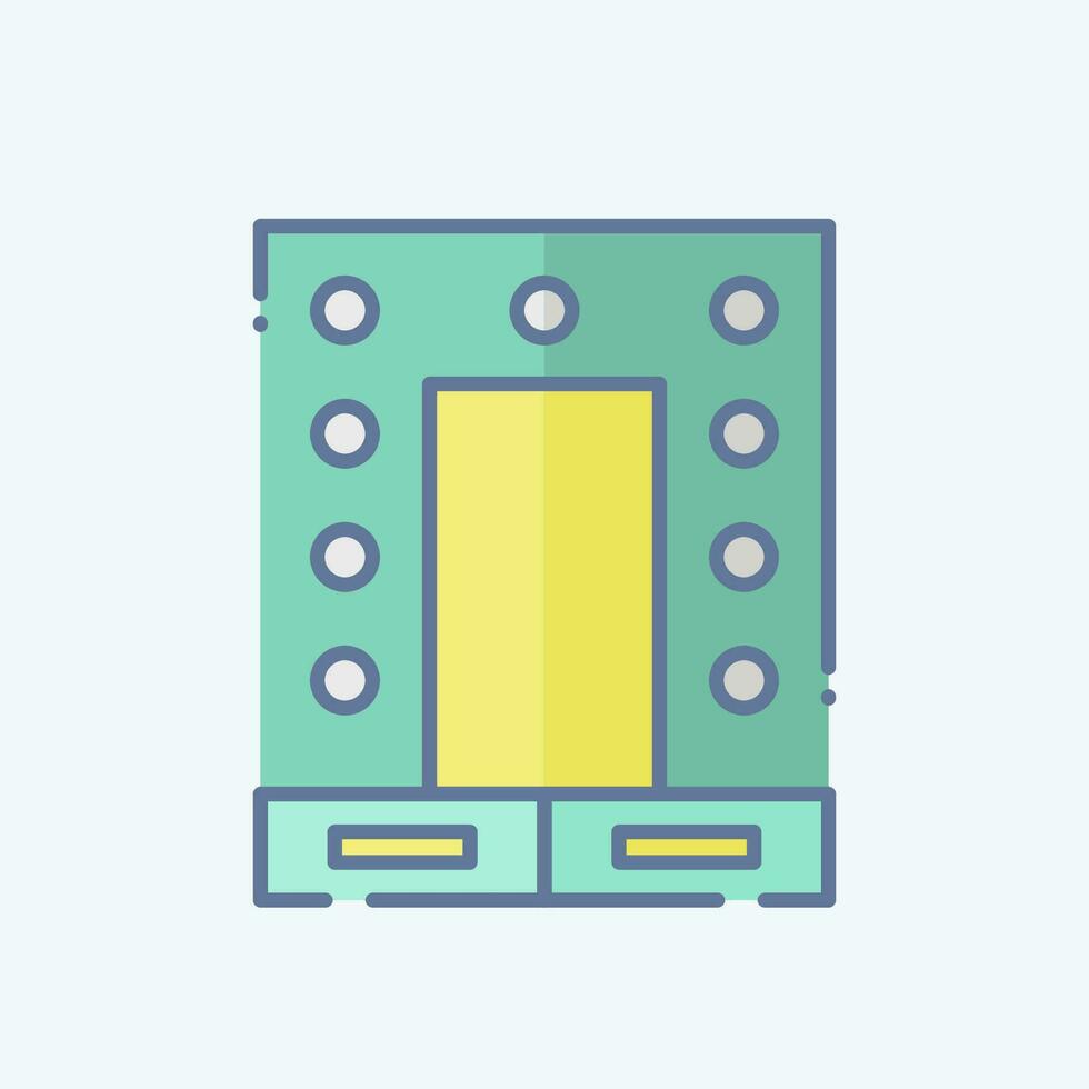 Icon Mirror. related to Theatre Gradient symbol. doodle style. simple design editable. simple illustration vector