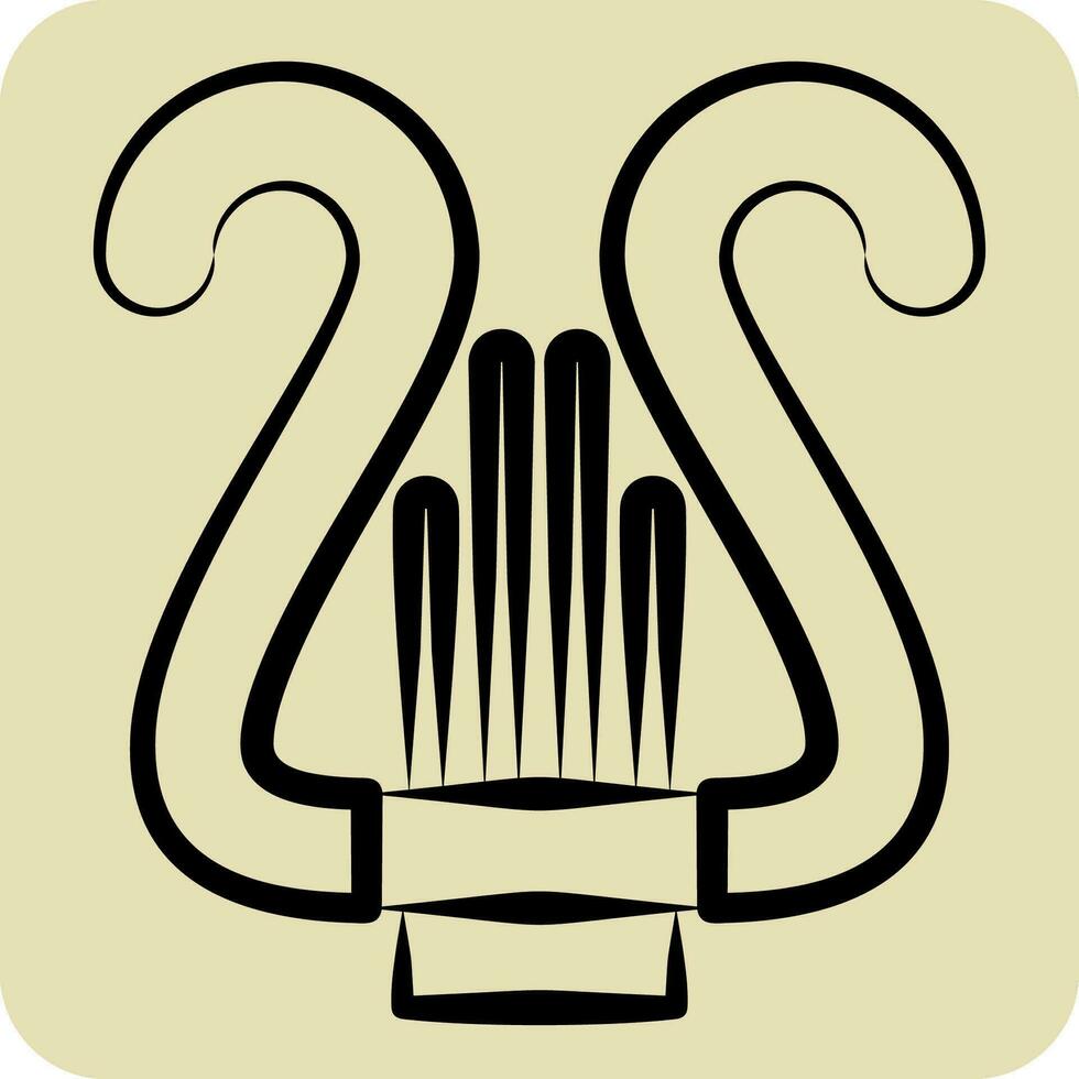 Icon Lyre. related to Theatre Gradient symbol. hand drawn style. simple design editable. simple illustration vector