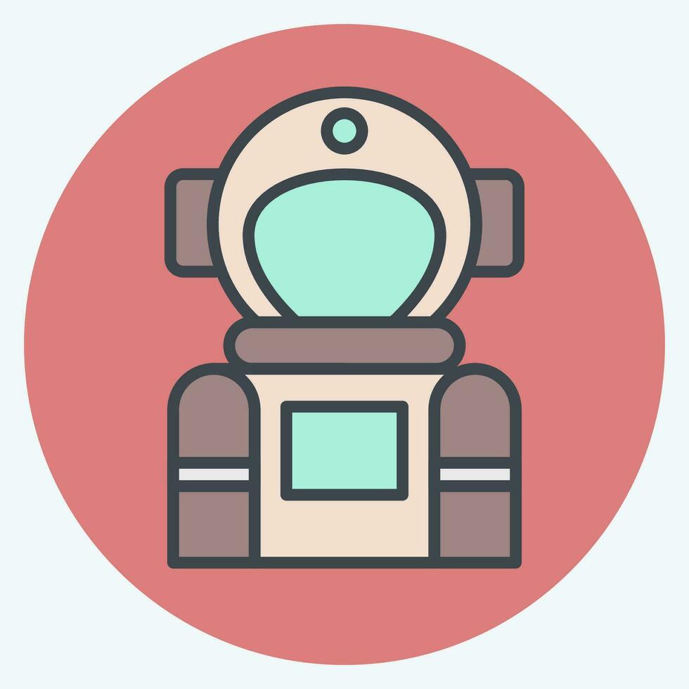Icon Space Tourism. related to Future Technology symbol. color mate style. simple design editable. simple illustration vector