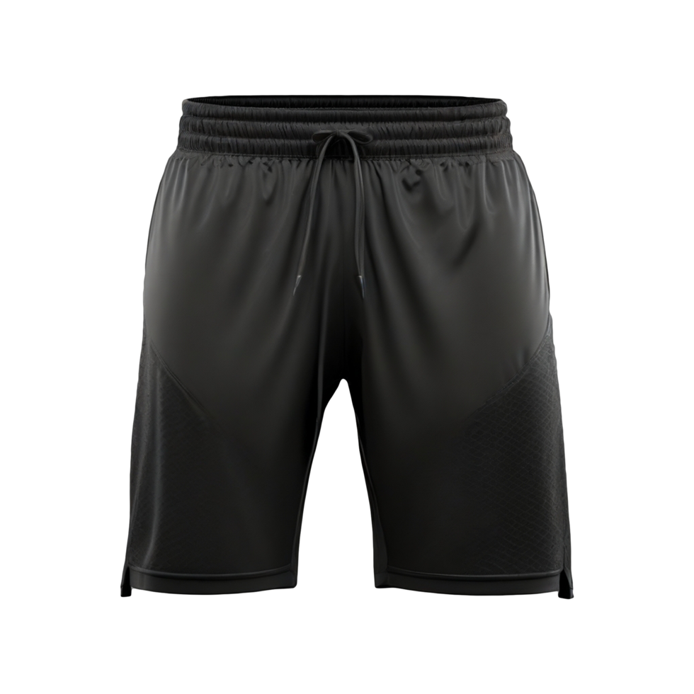 AI generated black front sports shorts isolated png