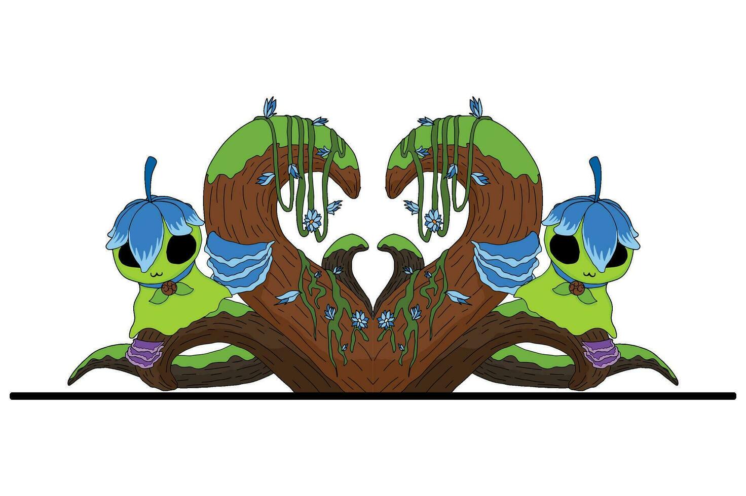 Fairy and Flora Border Design vector