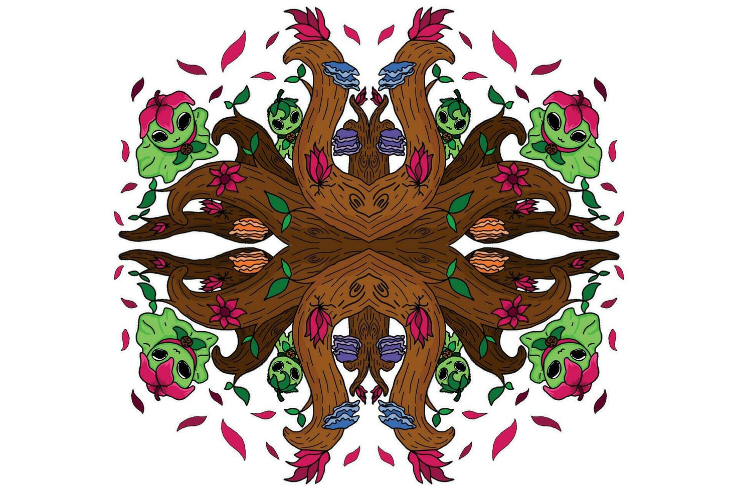 Fairy and Flora Border Design vector