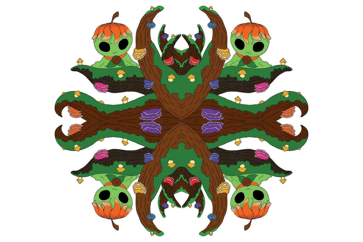 Fairy and Flora Border Design vector