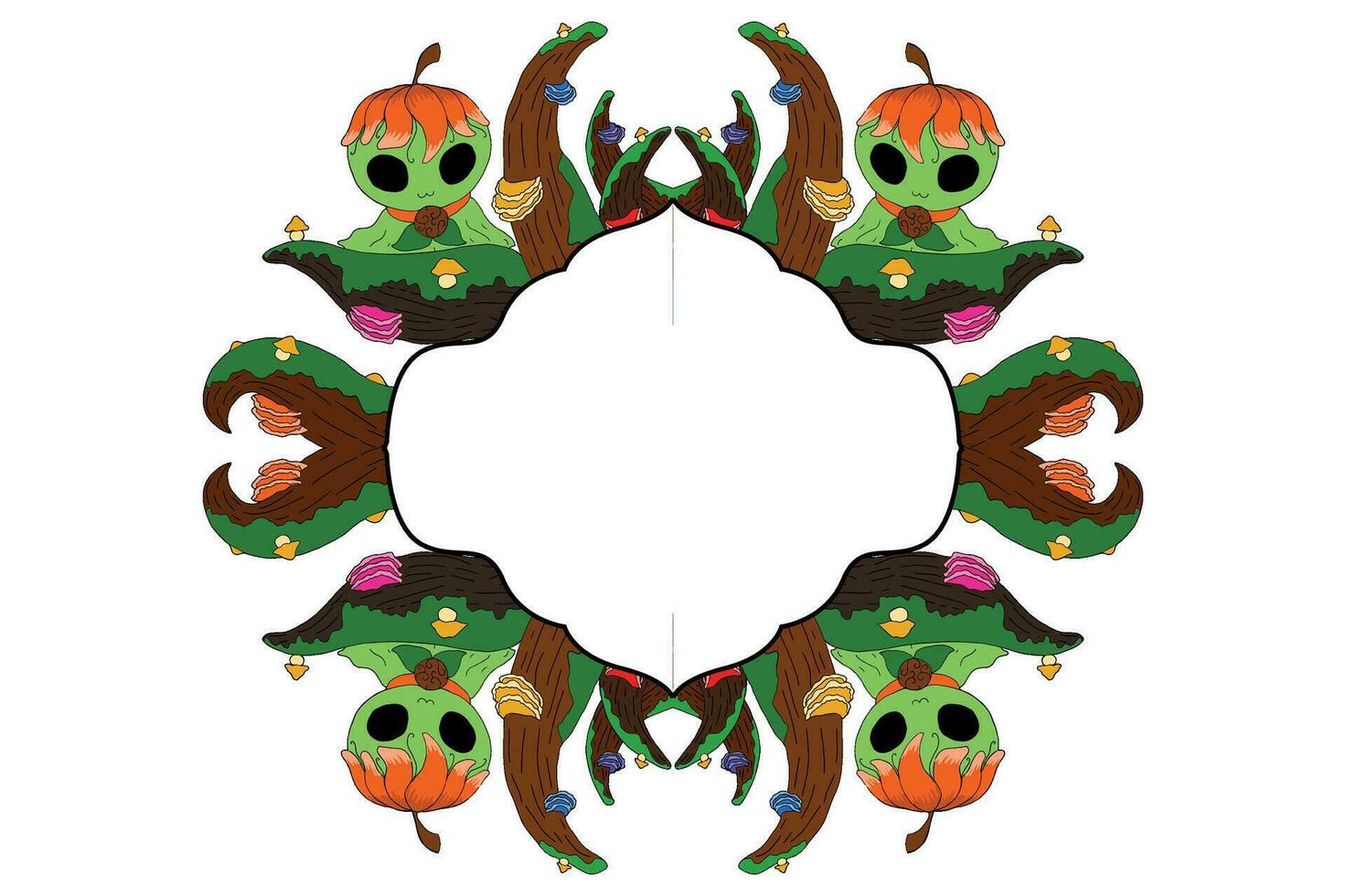 Fairy and Flora Border Design vector