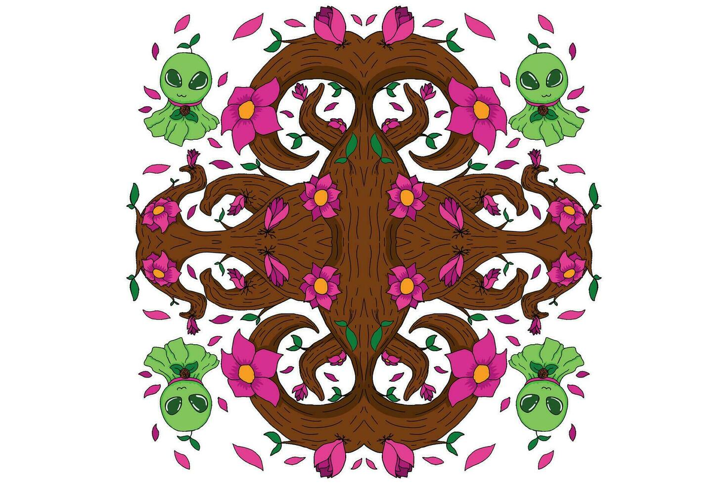 Fairy and Flora Border Design vector