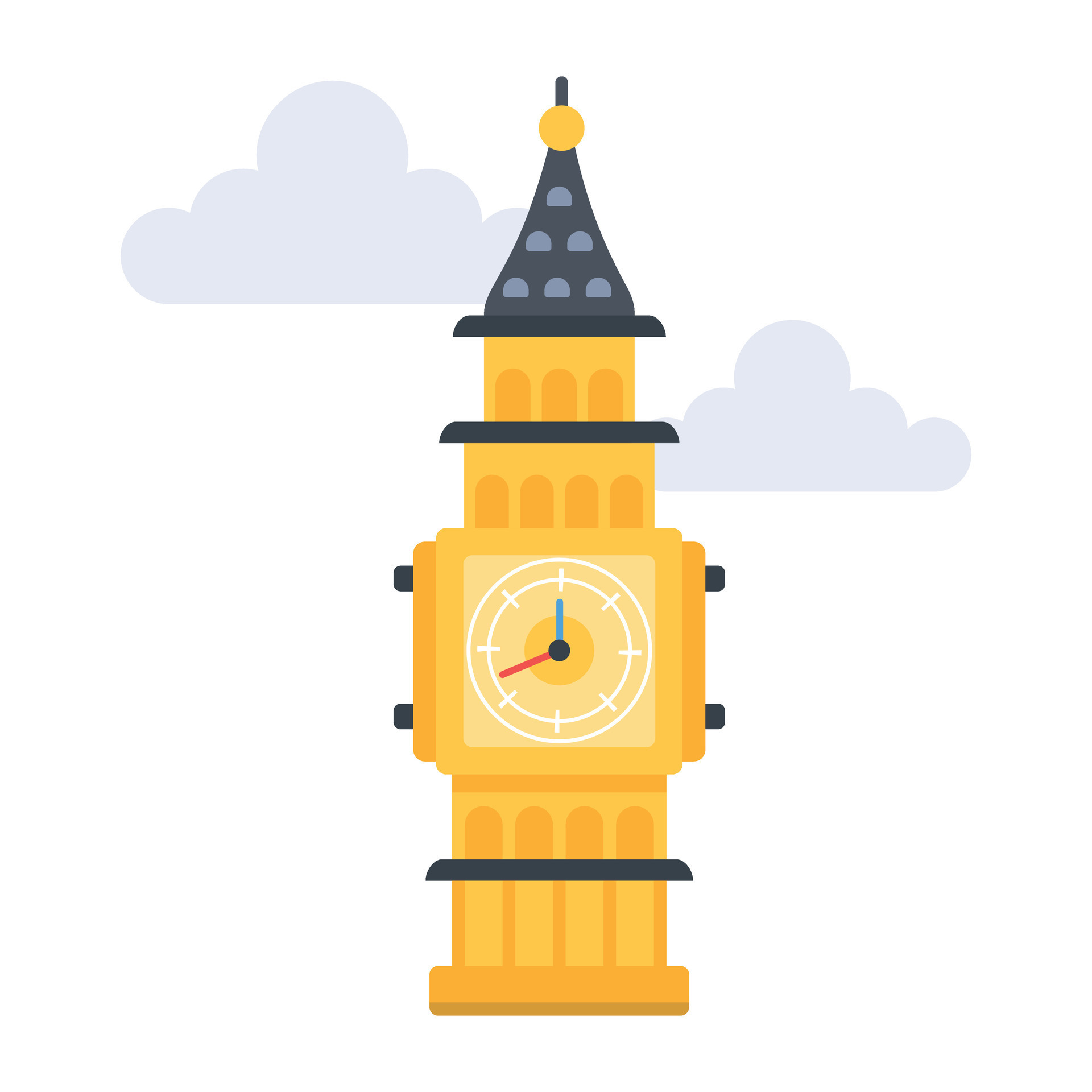 Trendy Clock Tower 35240334 Vector Art at Vecteezy