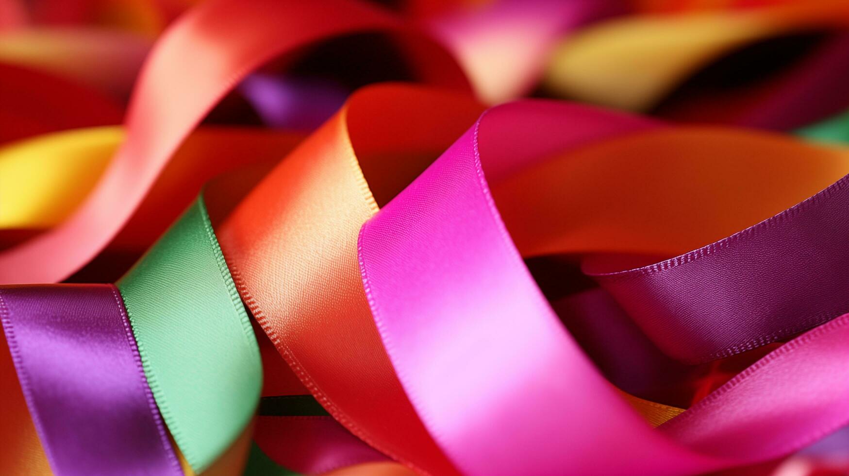 AI generated a pile of colorful ribbons on a table photo