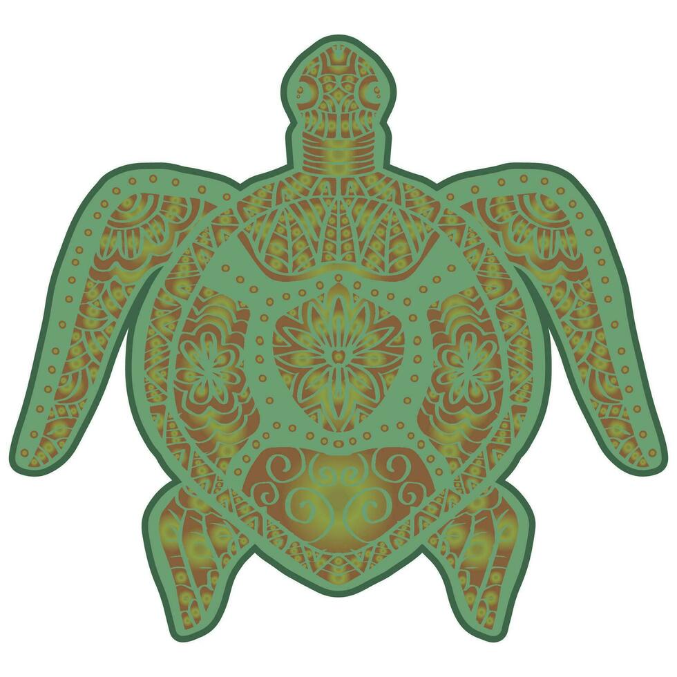 mano dibujado garabatear linda tortuga. vector