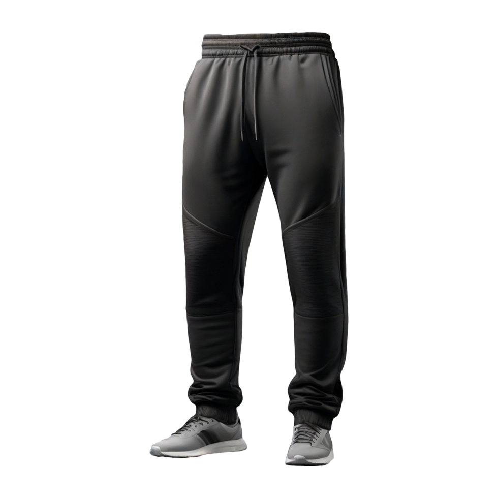 AI generated black long track pants and shoes png
