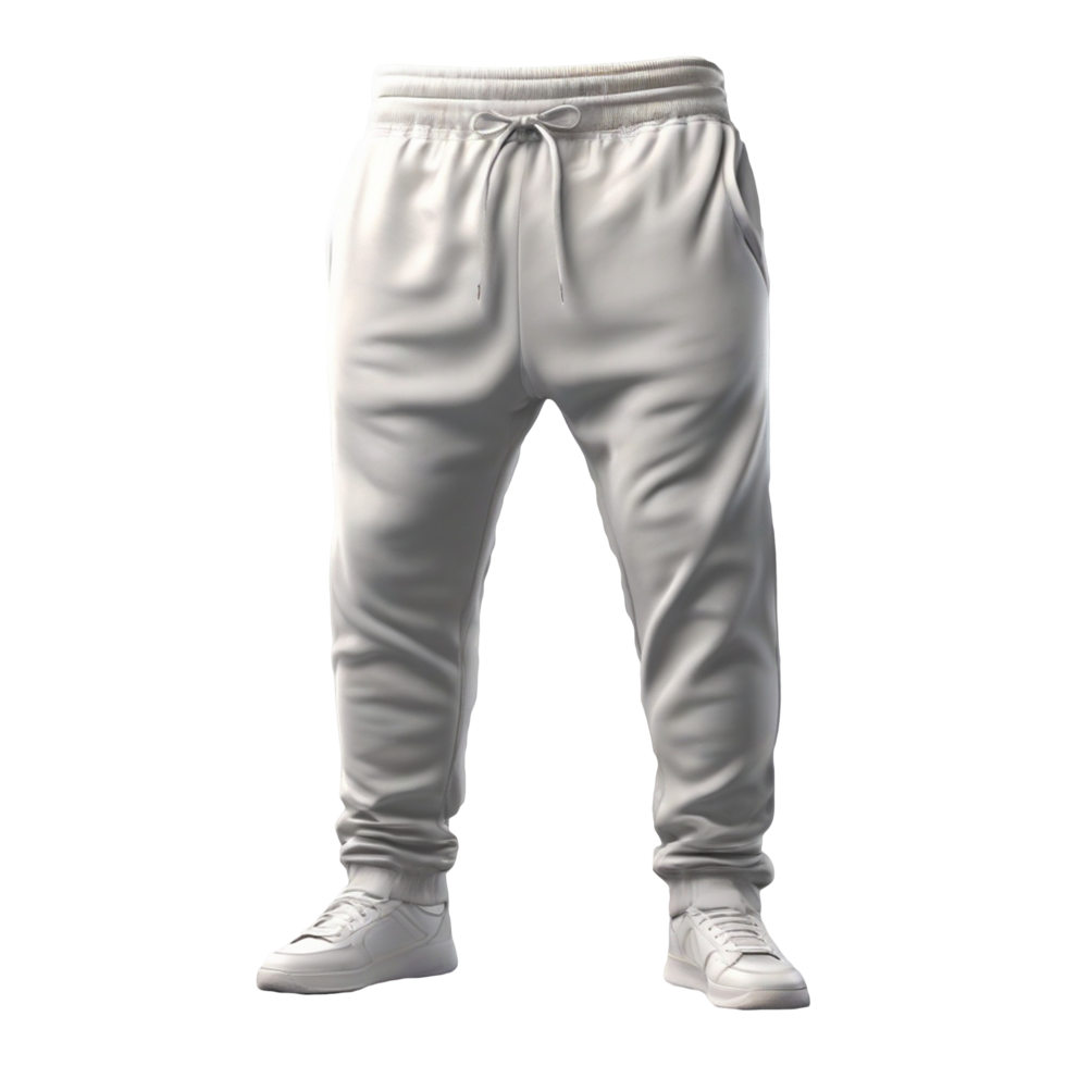 AI generated white long track pants and shoes png