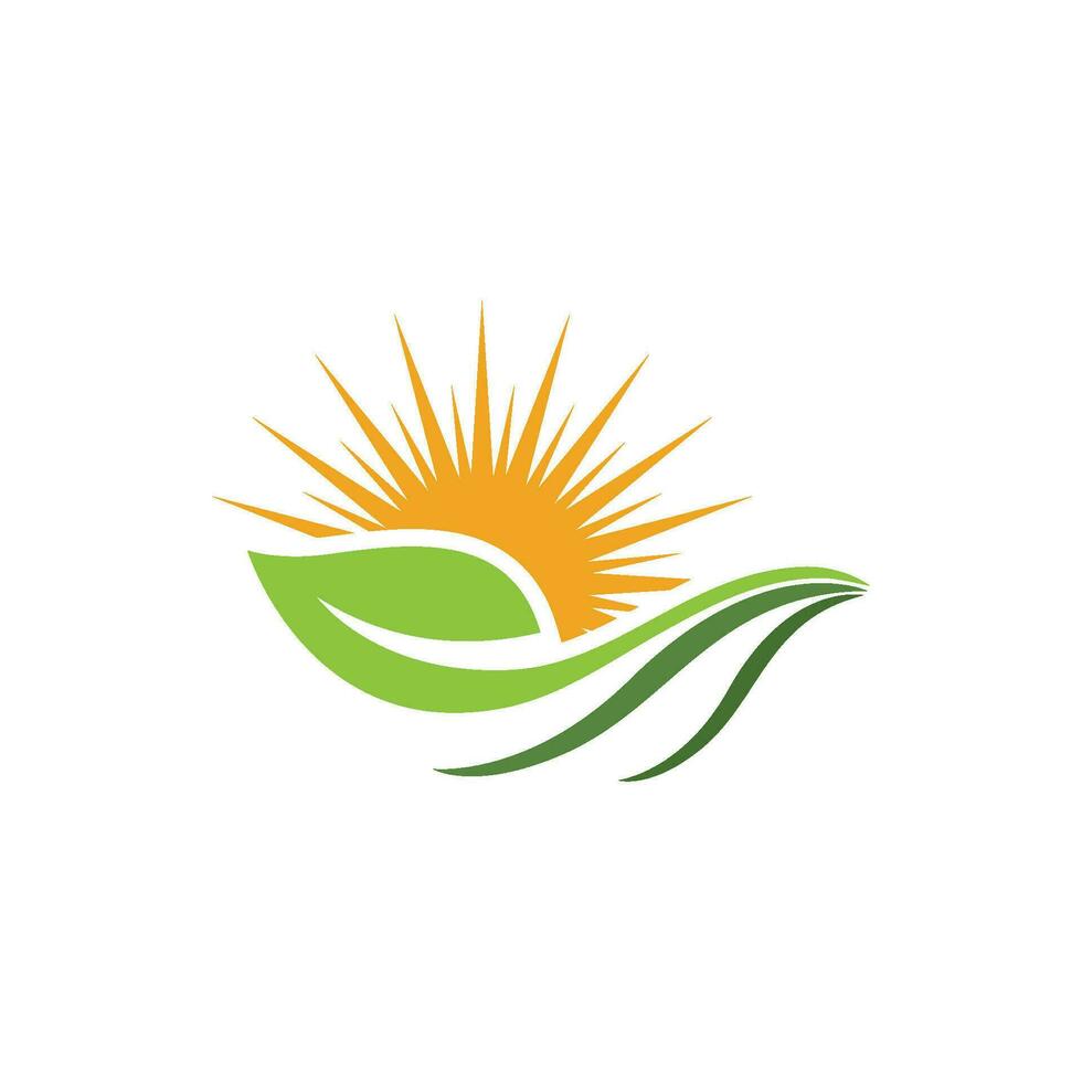 Logos of green Tree leaf ecology vector