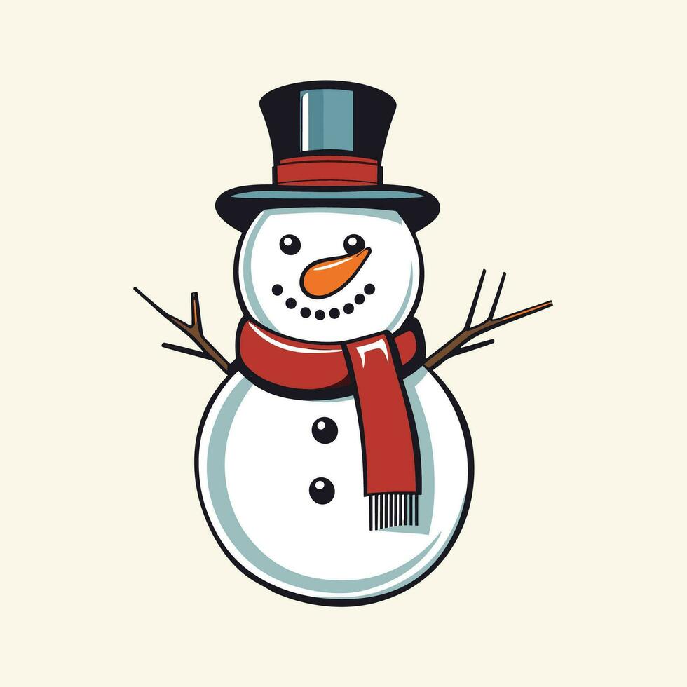 Cute Snowman Christmas Illustration vector