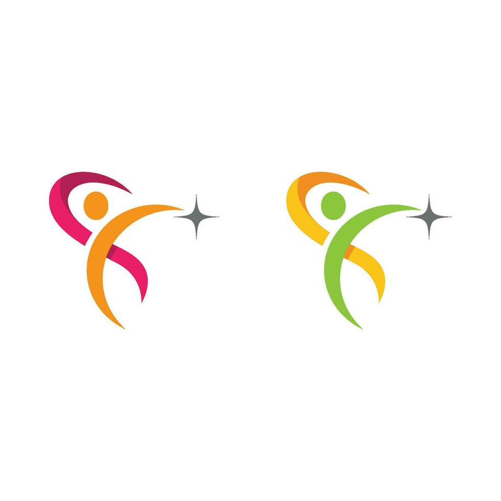 Human character logo sign vector