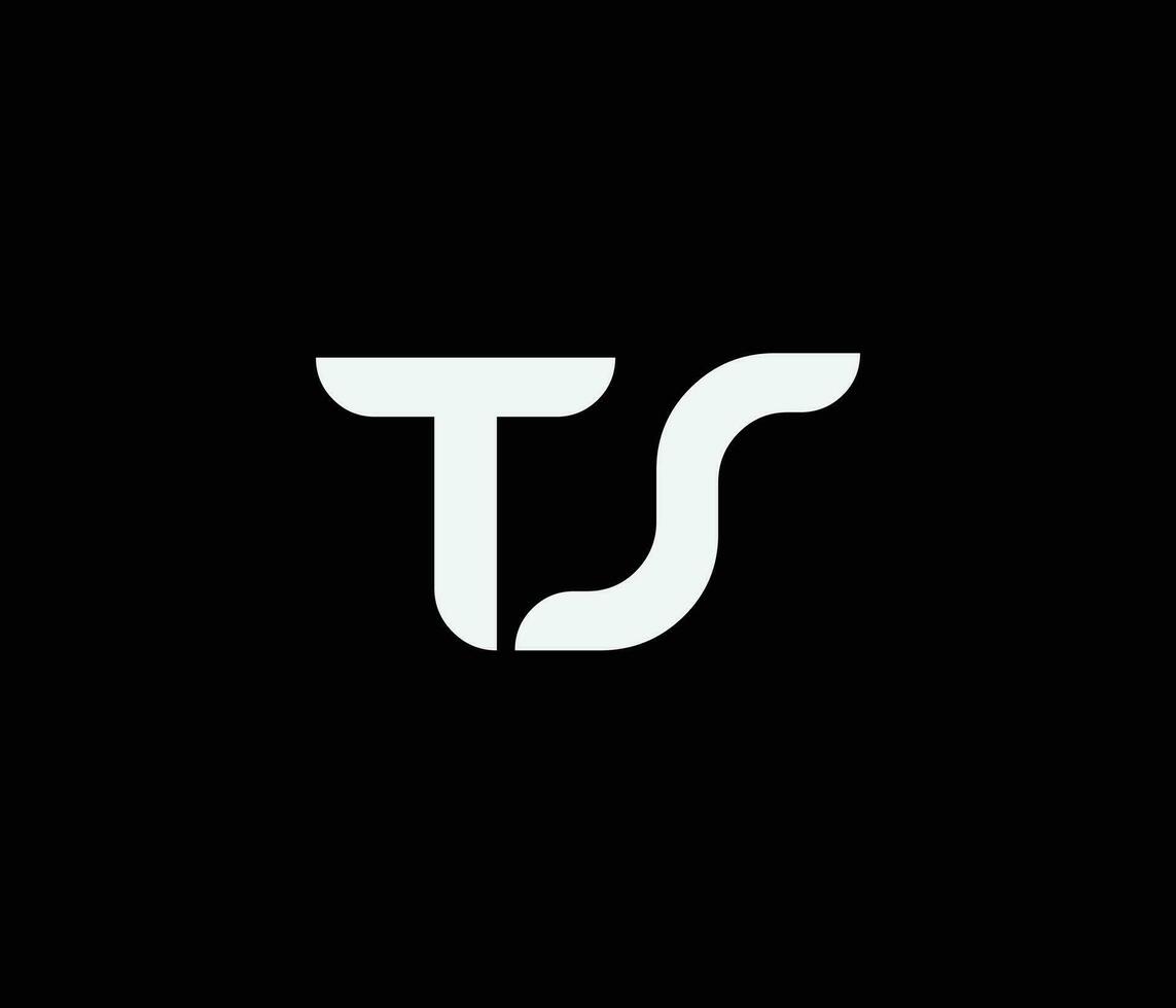 letra t s logo diseño modelo vector
