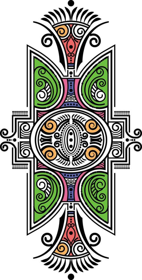 indio tradicional y cultural rangoli, alpona, kolam, o cachemir vector línea Arte. Bengala Arte India. para textil impresión logo fondo de pantalla