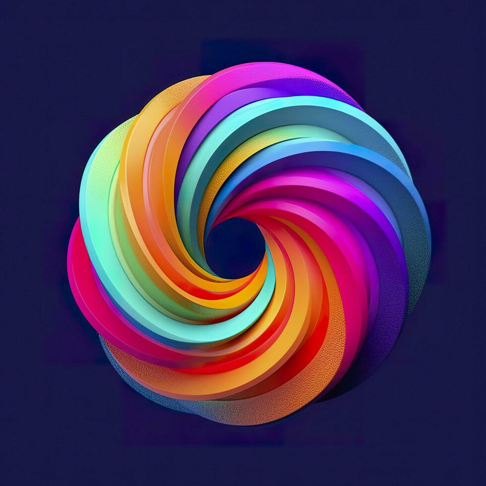 AI generated Abstract Rainbow Spiral. Soft and Rounded Forms Rendered in Tangled Perfection. AI Generative photo