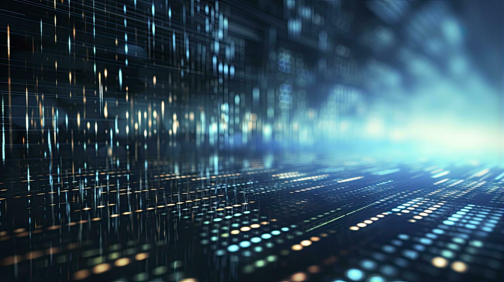 AI generated An abstract digital background with binary code and AI algorithms running in the background. AI Generated photo
