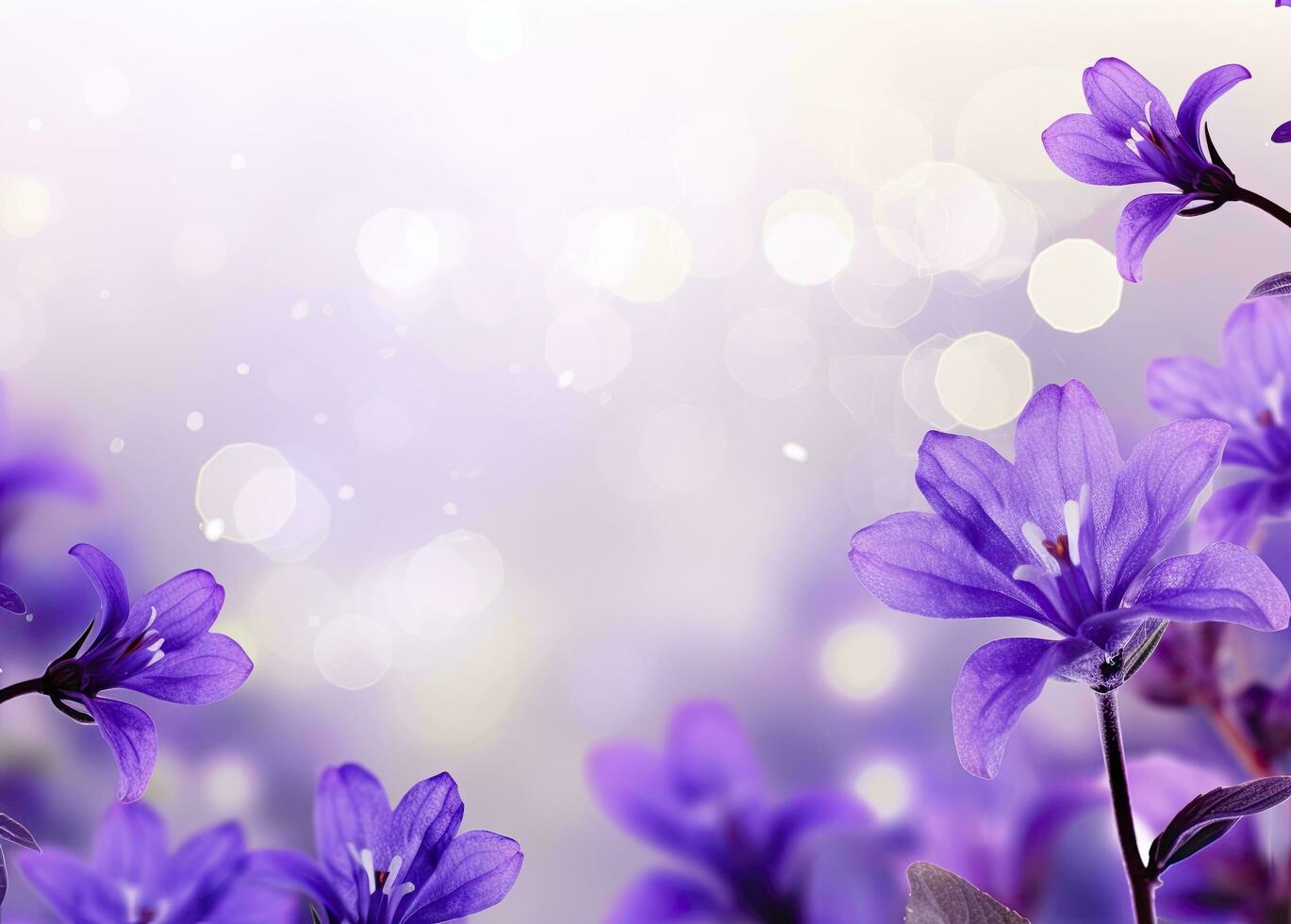 AI generated Abstract spring background with purple flowers. AI Generated photo