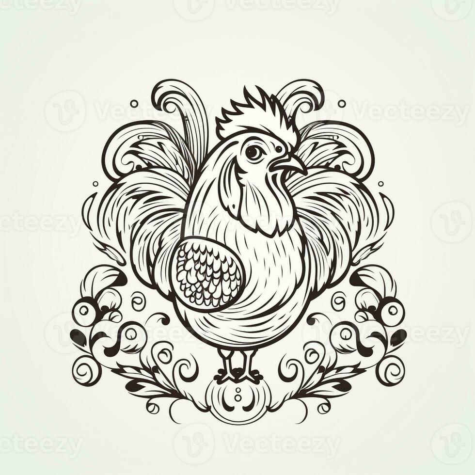 AI generated View of a Black Chicken Design photo