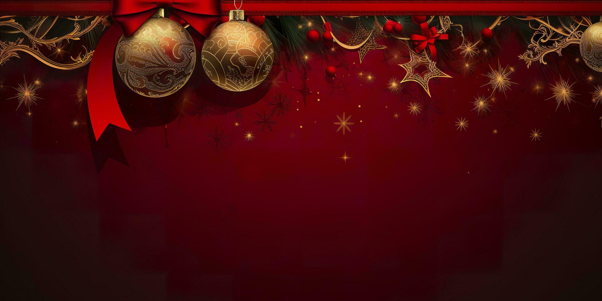 AI generated Christmas ball decoration background. AI Generated photo