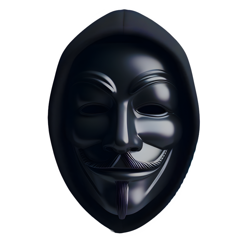 AI generated Anonymous mask isolated on transparent background png