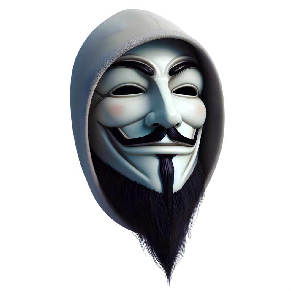 AI generated Anonymous mask isolated on transparent background png