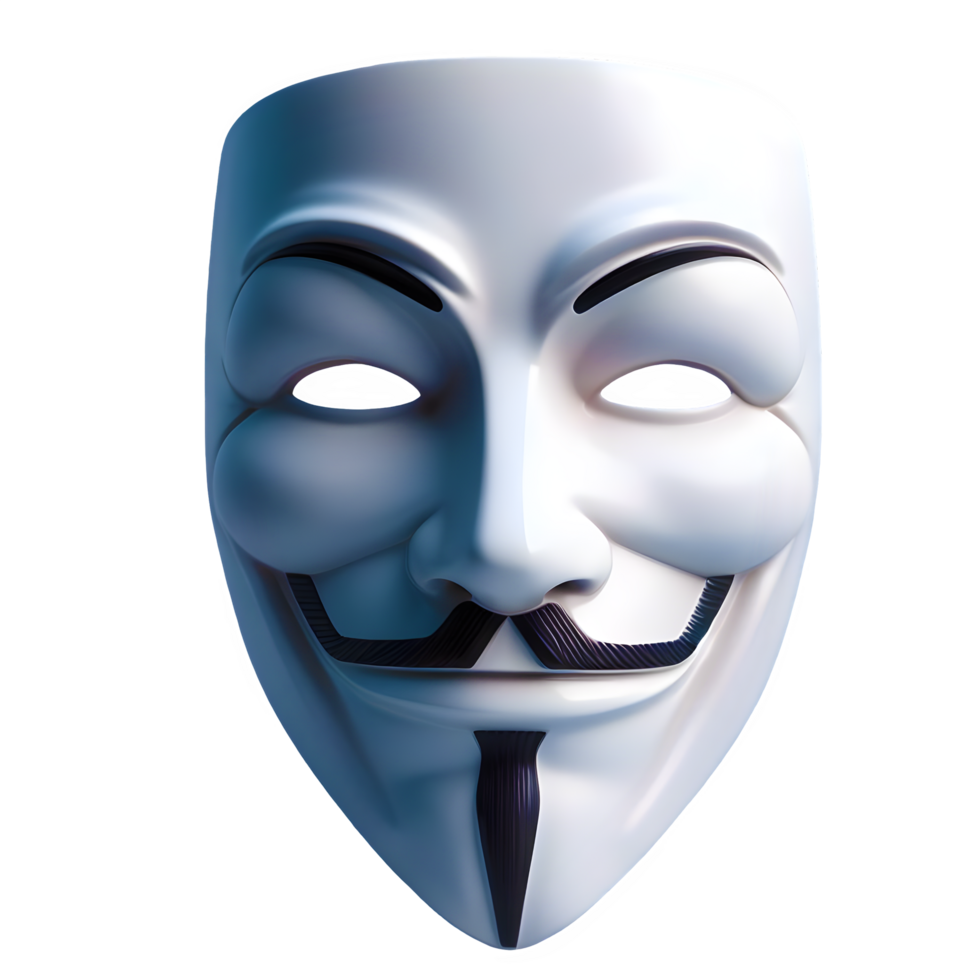 AI generated Anonymous mask isolated on transparent background png