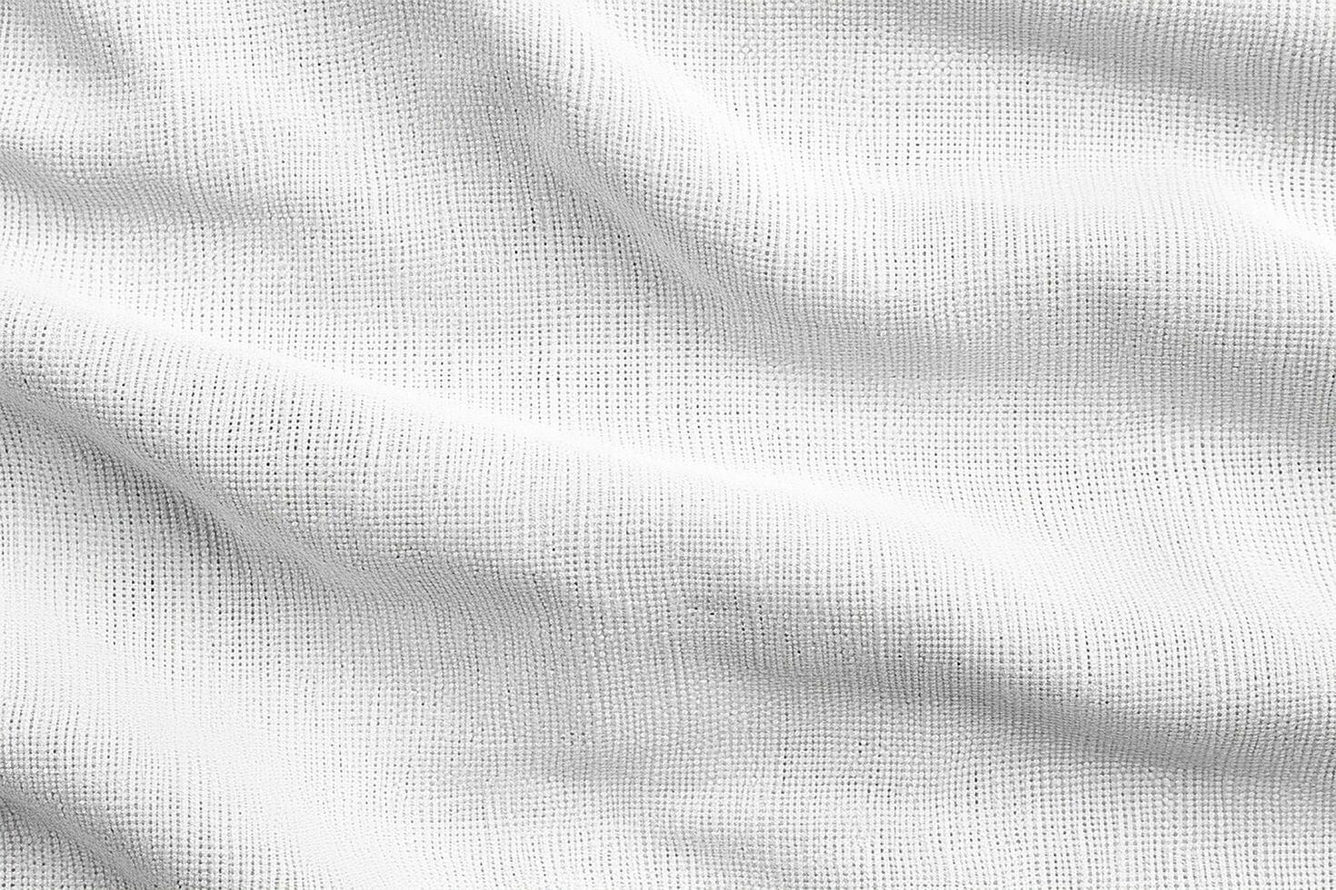 AI generated Fabric canvas woven texture white background photo