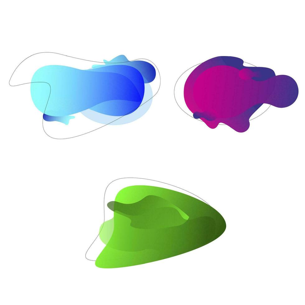 Liquid Fluid Abstract Shape, Bio Form Amoeba Color, Liquid Art, Liquid Color Ink. Vector Minimal Splash Collection, Illustration Of Abstract Shapes Composition