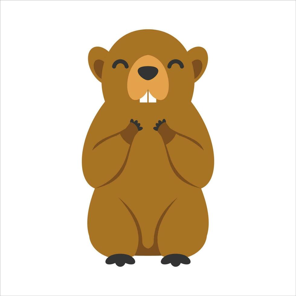 Groundhog Element Vector Flat Design