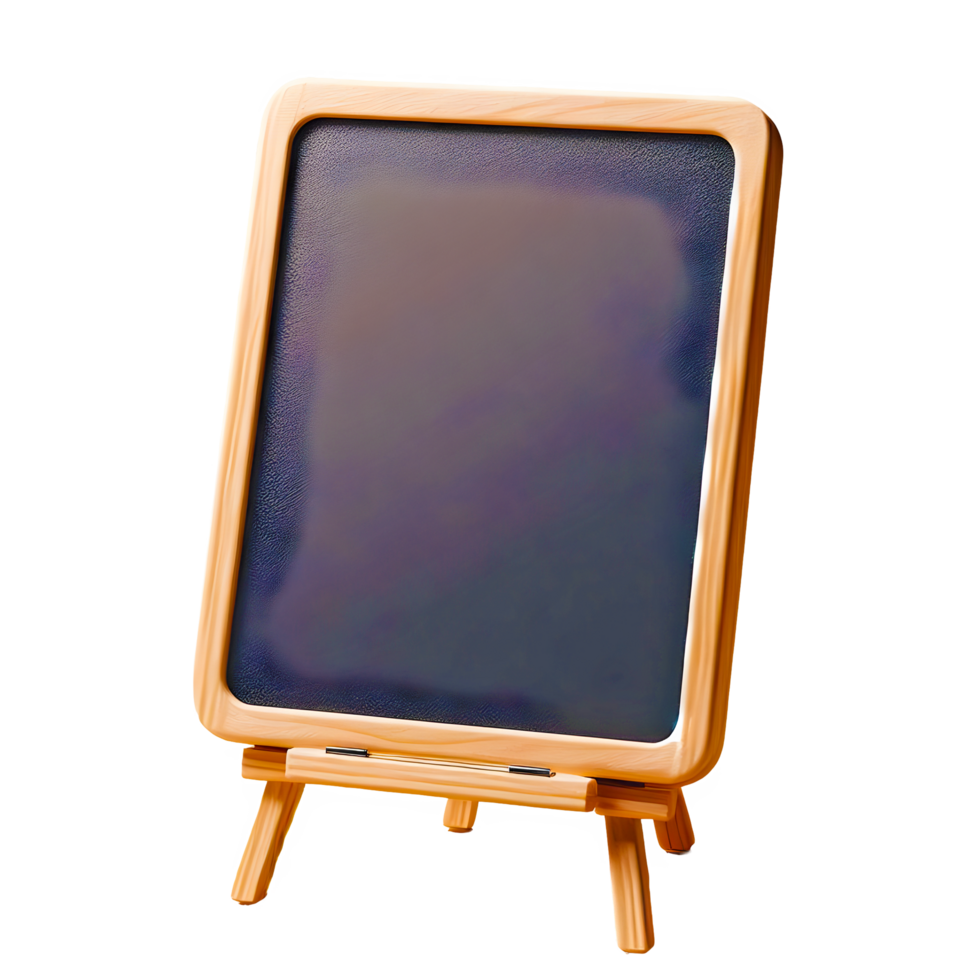 AI generated plain Blackboard with stand isolated on transparent background png