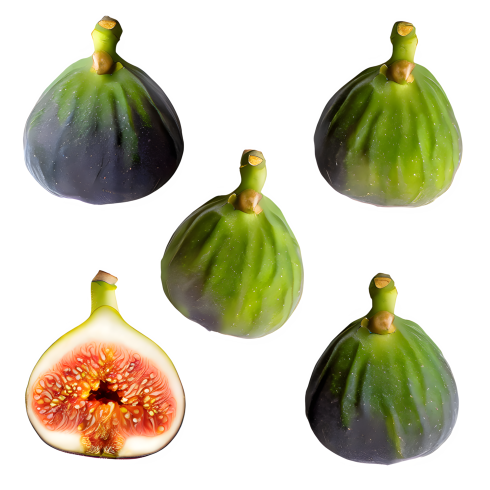 AI generated Fresh common fig ficus carica isolated on transparent background png