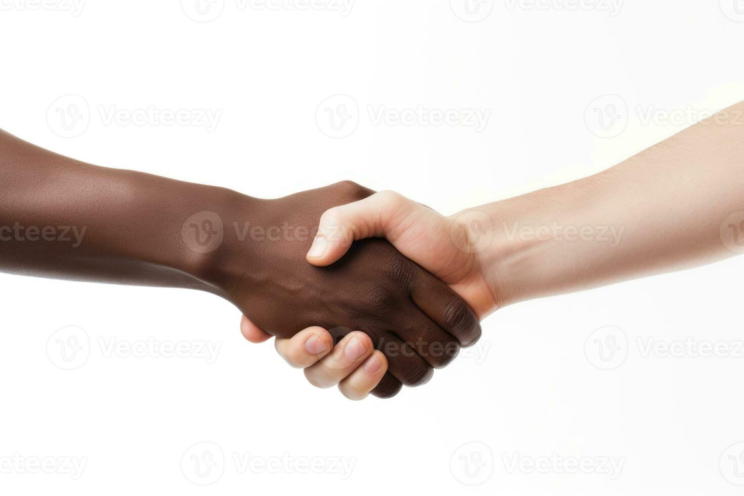 AI generated business handshake - black and white businessmen shaking hands photo