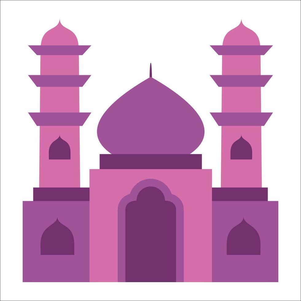Great modern colorful arabic mosque. cartoon vector illustration of a mosque. Flat mosque vector set. Muslim building for islamic, ramadan, eid design.