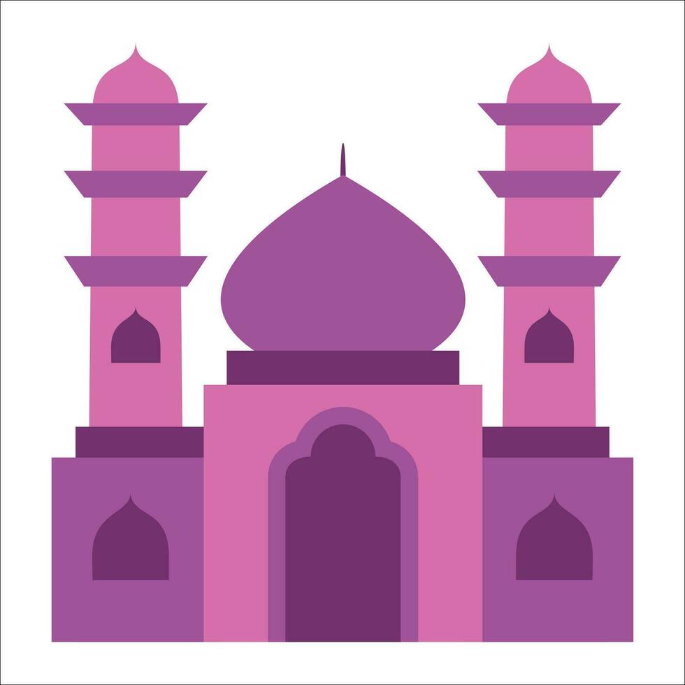 genial moderno vistoso Arábica mezquita. dibujos animados vector ilustración de un mezquita. plano mezquita vector colocar. musulmán edificio para islámico, ramadán, eid diseño.