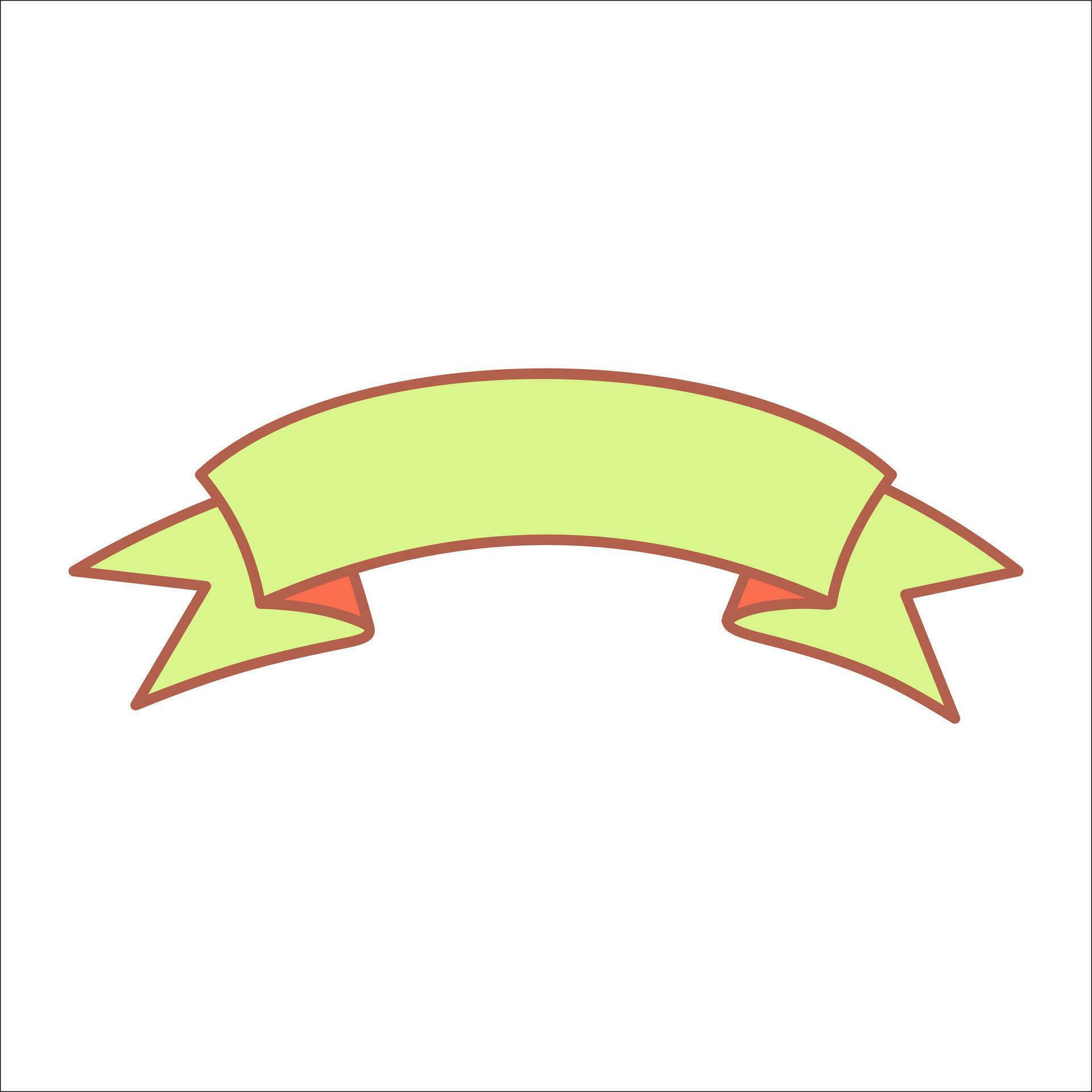 Banners ribbons vector editable line drawing. Modern simple ribbons and
