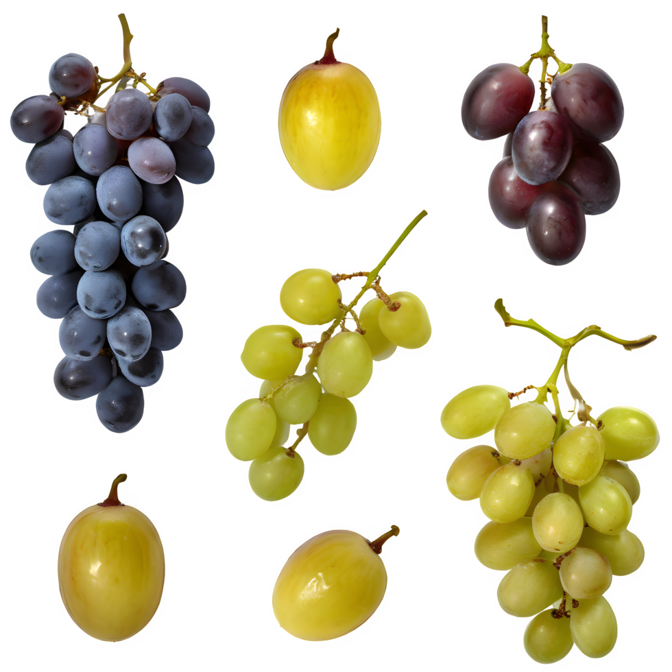 AI generated fresh grape isolated on transparent background png